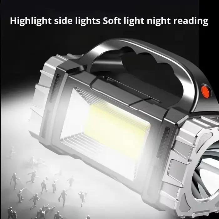 Lampe de poche LED multifonctionnelle, Rechargeable à énergie solaire, double Source de lumière, tor