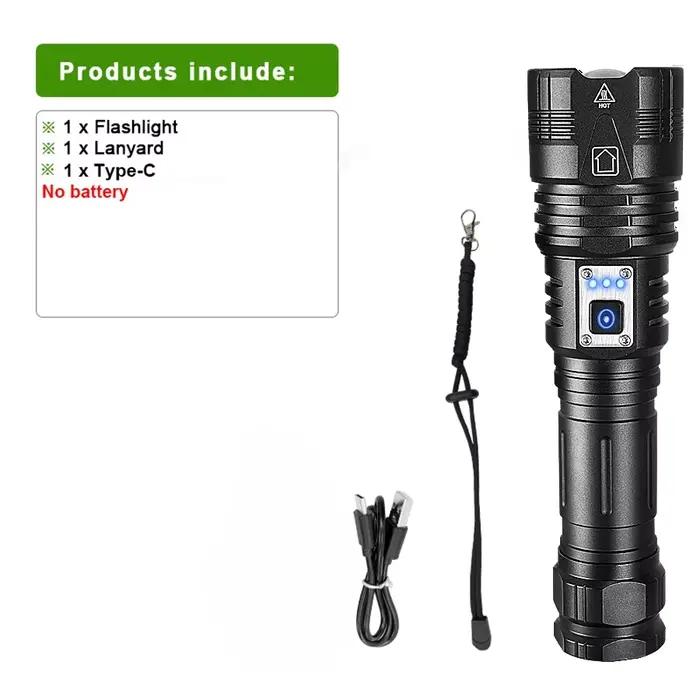 Lampe de poche LED Ultra puissante 600W, torche Super lumineuse, lampe rechargeable, lanterne tactiq