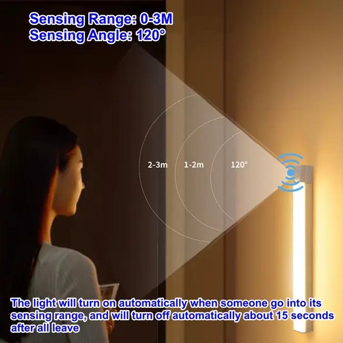 Type C LED Rechargeable veilleuse PIR capteur de mouvement sous armoire lampe pour cuisine armoire c