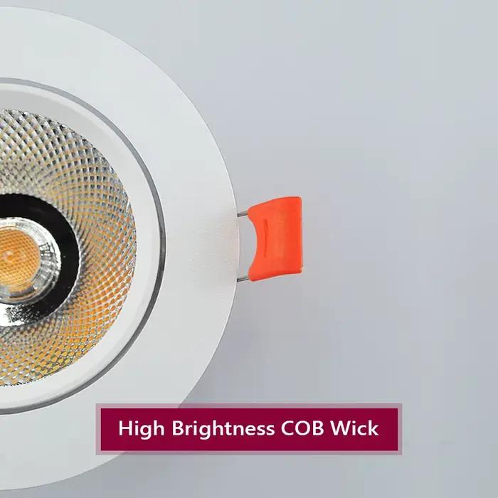Dimmable AC85V-265V 5W 7W 9W 12W 15W18W LED Downlights Epistar puce COB encastré plafonniers spots p