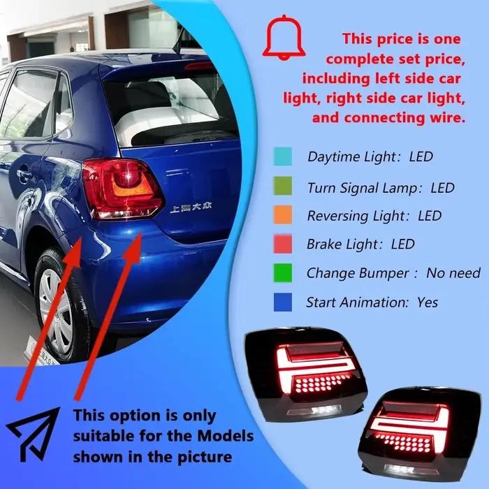 Feux de voiture pour Volkswagen Polo 2011 – 2018, outils LED, assemblage de feux arrière, mise à niv