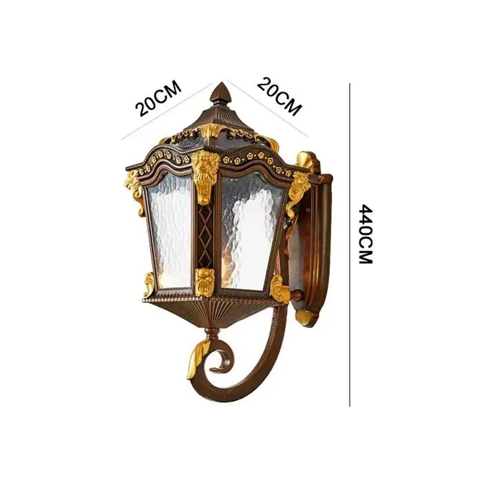 Applique murale LED carrée d'extérieur en forme de Lion, verre en aluminium moulé, cuivre brossé, lu