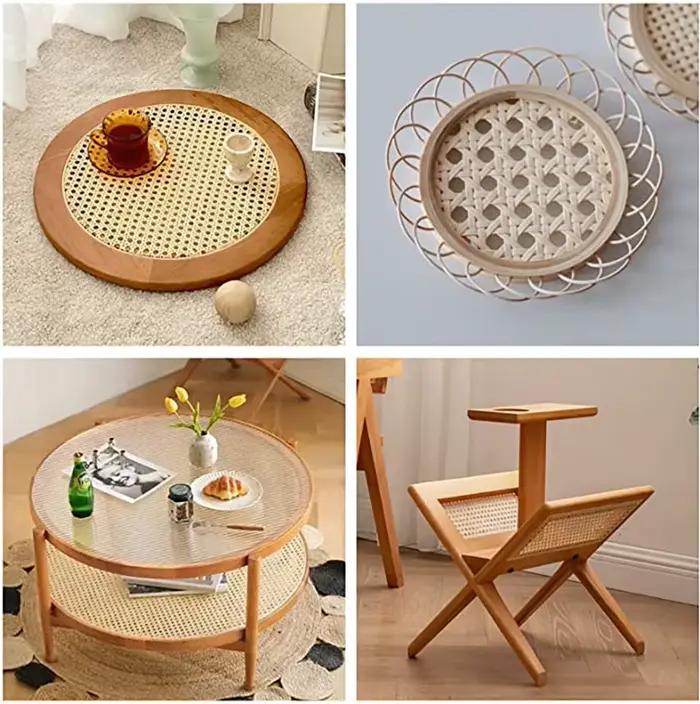 Ruban de Rotin Tressé en Maille Ouverte, pour Meubles, Chaises, Armoires, Ceilin, 15.7 Pouces de Lar