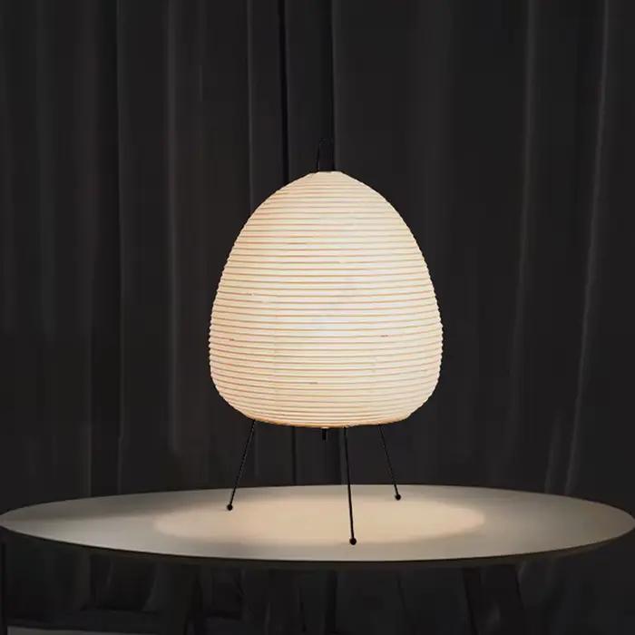 Lampe de table en papier de riz de style japonais, lampe de table sur trépied, lanterne de style jap