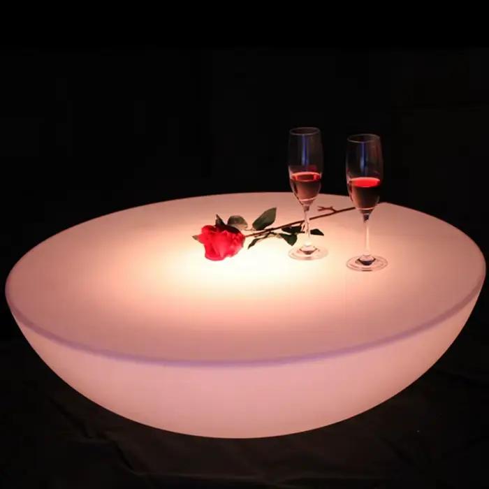 Meubles lumineux LED, Table de Bar LED, D66 * H22cm, Table basse, batterie Li Rechargeable, étanche