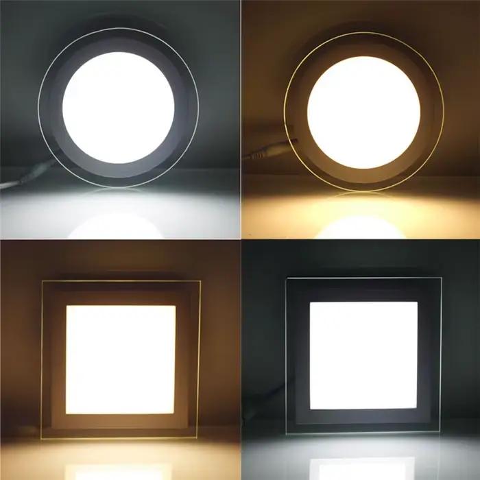 Livraison gratuite 18 W rond/carré verre LED Downlight encastré LED panneau lumineux Spot plafond ve