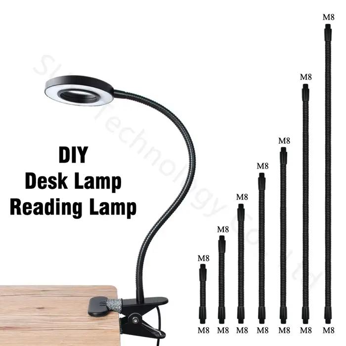 Dia 8 10 12mm argent, noir M8 M10 LED support de lampe Flexible Silicone LED Tube à col de cygne Tub