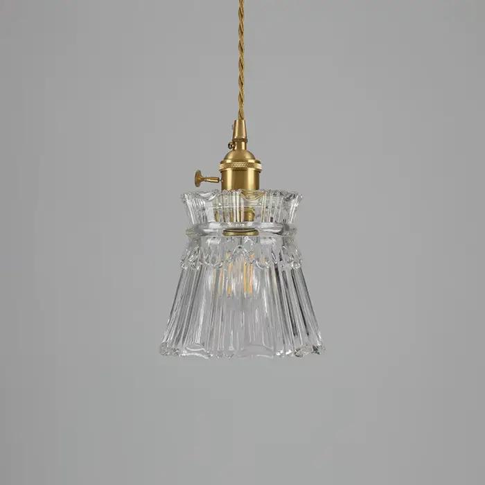 Vintage Noridc ondulations verre suspension lampe chambre salle à manger cuisine rétro pendentif lum