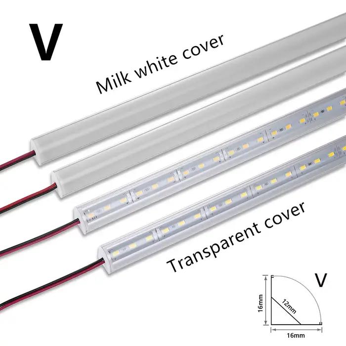 1-20 pièces LED bande rigide DC12V 50CM 20 pouces SMD5730 36LED s en forme de U/V plat LED canal en