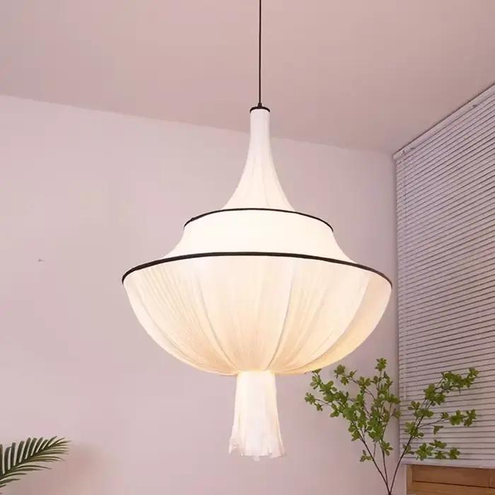 Lampe suspendue en tissu français pour plafond, Vintage, luminaire décoratif d'intérieur, idéal pour