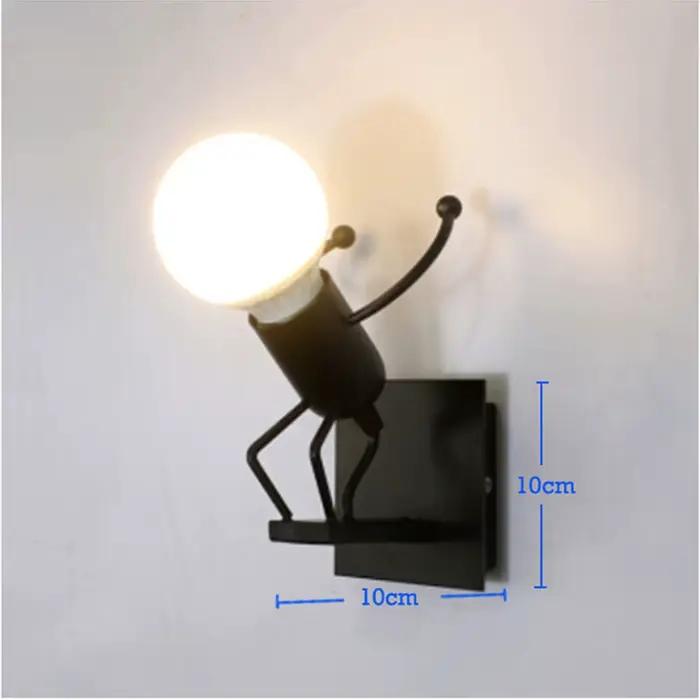 Applique murale LED moderne, poupée de dessin animé nordique, applique Robot en métal créatif améric