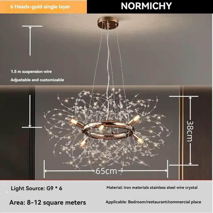 Lustre LED moderne en forme de pissenlit, luminaire décoratif d'intérieur, idéal pour une salle à ma