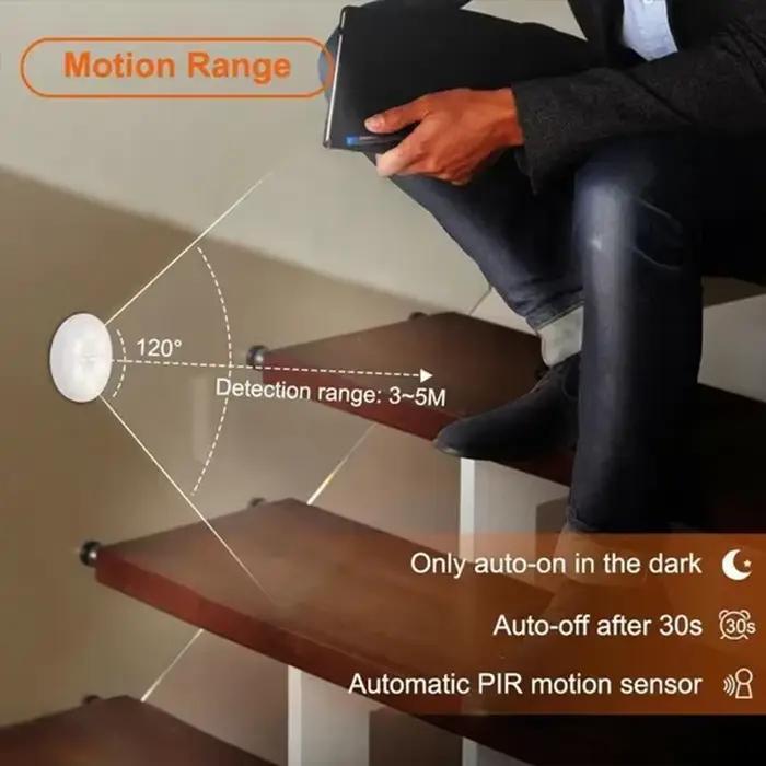 Veilleuse LED à capteur de mouvement PIR, aste par USB, lampe sans fil pour armoire de cuisine, lamp