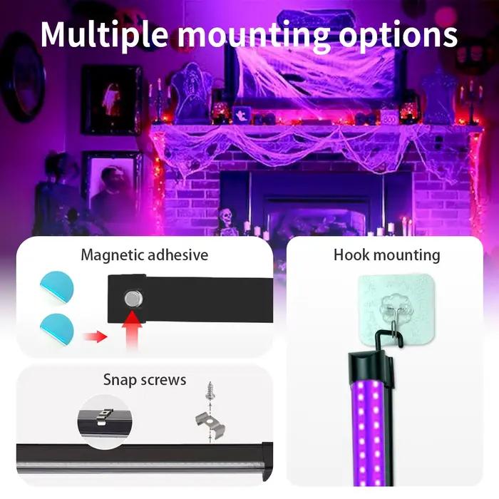 48/80 perles lumineuses LED, tube de lampe noir, lampe à polymérisation UV, fête fluorescente, peint