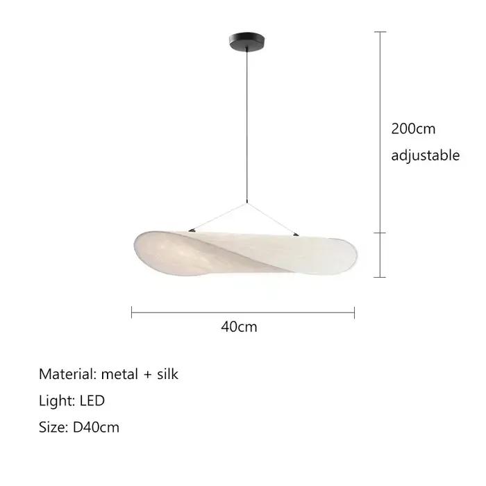 Lustre LED en soie nordique, luminaire suspendu pour salon, décoration intérieure, lampe de plafond