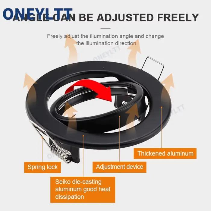 Blanc/noir LED projecteurs cadre réglable Downlight LED supports découpe 70mm pour MR16 GU10 porte-a
