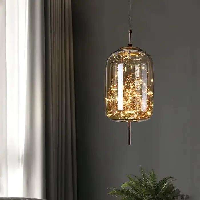 Plafonnier LED Suspendu au Design Moderne, Luminaire Décoratif de Plafond, Idéal pour une Chambre à