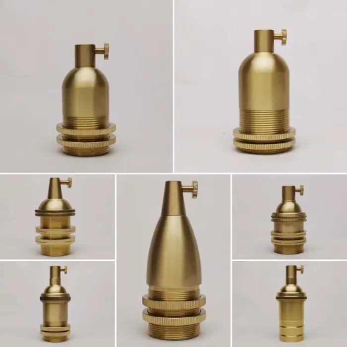 Douille de lampe en laiton spirale E14 E12 rétro, Base de plafonnier, accessoires en céramique tout