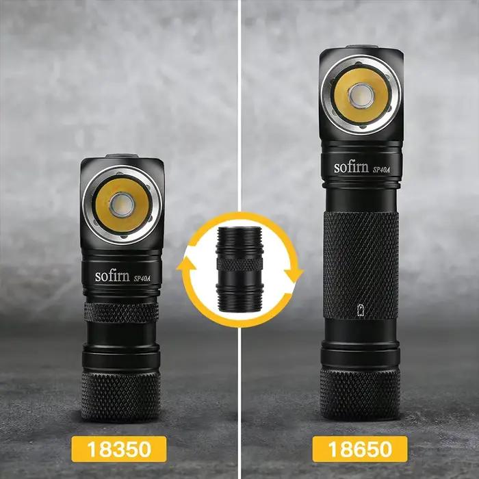 Sofirn-SP40A LH351D 18650 lampe frontale Rechargeable TIR optique lentille USB C 1200lm lampe de poc