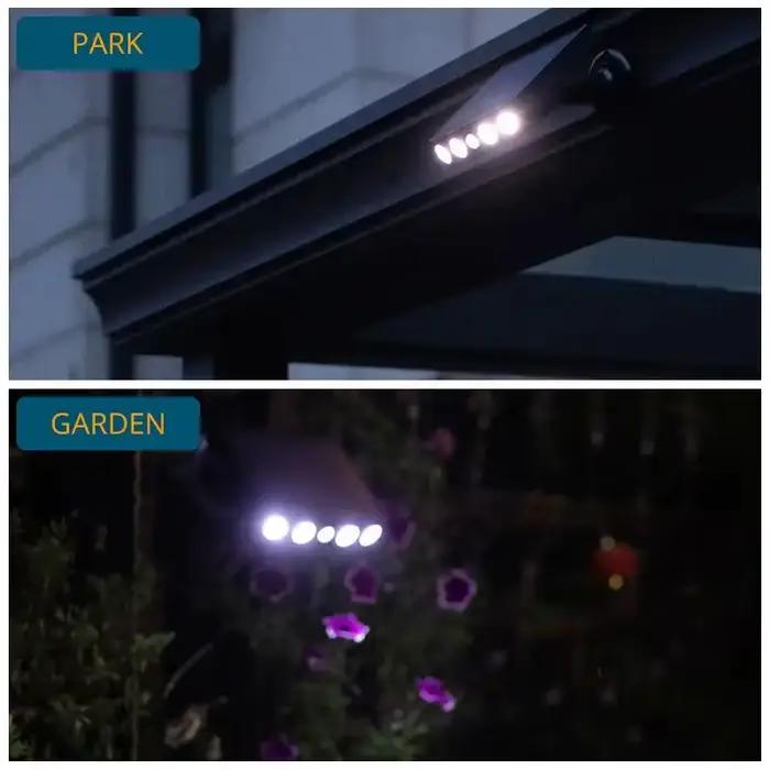 Lampes de sécurité solaires étanches à 4 LED pour décoration extérieure, détecteur de mouvement, 3 m
