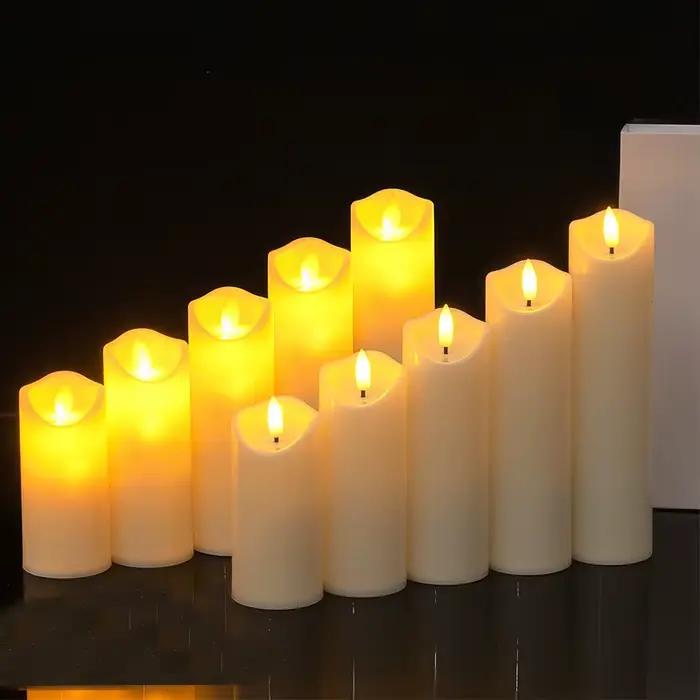 Bougies pilier sans flamme portables 12x, lampe de fenêtre à piles, lumière de cheminée, éclairage d
