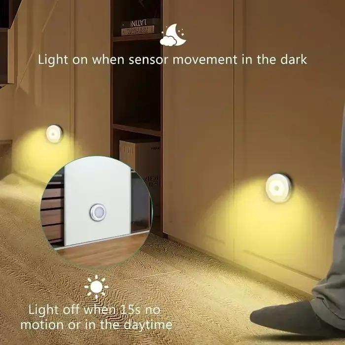 Lampe LED sans fil avec capteur de mouvement PIR, lampe à batterie magnétique portable pour éclairag