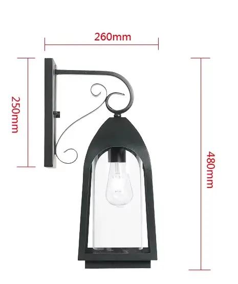 Applique murale en fer forgé de style européen rétro, lampe murale extérieure étanche pour villa, ja