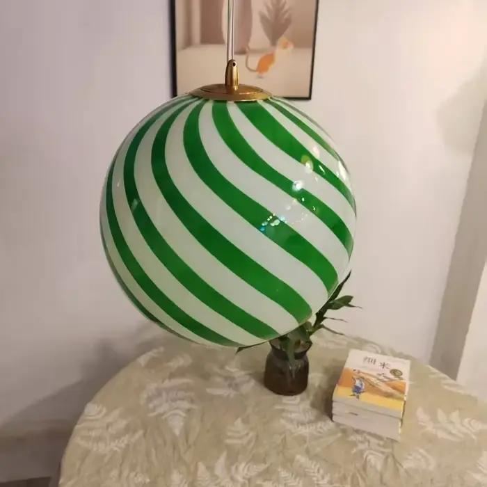 Lustre boule de sucette moderne chambre d'enfants suspension en verre pour chambre salon maison bout