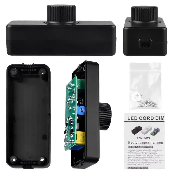 Variateur led en ligne, variateur rotatif marche/arrêt et bouton de commande intégré pour ampoules l