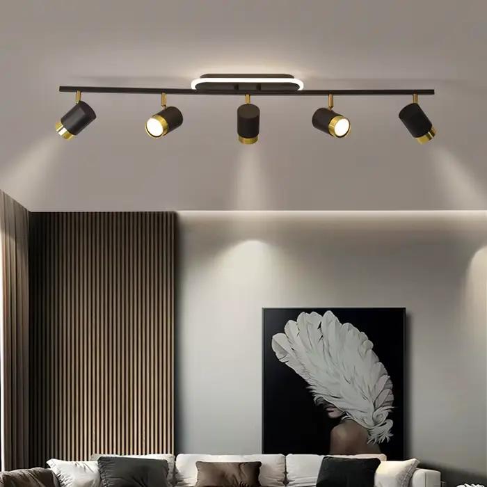 Plafonnier LED Noir et Blanc au Design Moderne, Luminaire Décoratif d'Nik, Idéal pour un Salon, un d