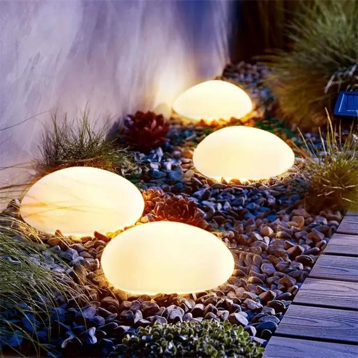 Lampe solaire au sol en verre dépoli, lanterne d'extérieur étanche pour jardin, lumière verte, lampe