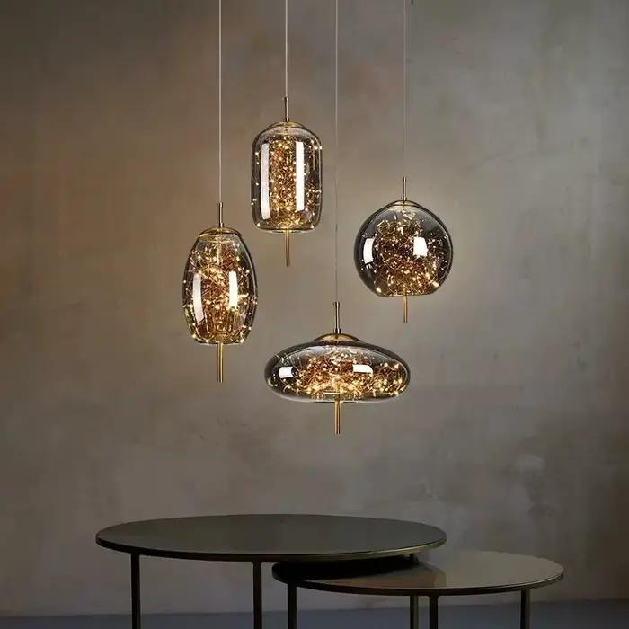 Plafonnier LED Suspendu au Design Moderne, Luminaire Décoratif de Plafond, Idéal pour une Chambre à