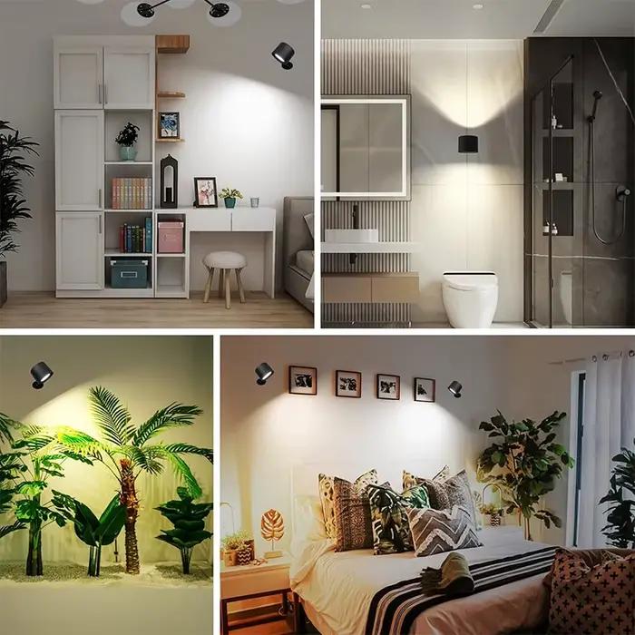 Lampe murale Led Double tête, commande tactile, télécommande rotative à 360 degrés, Recharge USB, ve