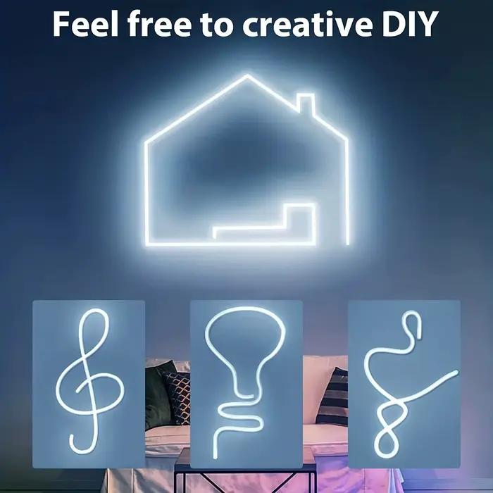 Bande lumineuse LED en silicone étanche avec capteur tactile, enseigne au néon, lampe à intensité va