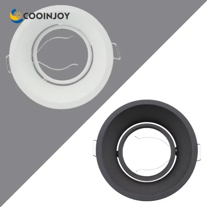 Plafonnier LED rond ou carré encastrable, cadre réglable, luminaire MR16 GU10 blanc/noir