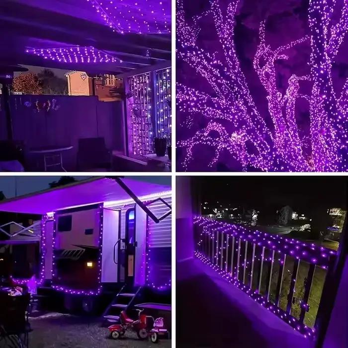 Guirlande solaire d'extérieur 300/200/100/50 LED, guirlande féerique, 8 modes, pour jardin, cour, ar