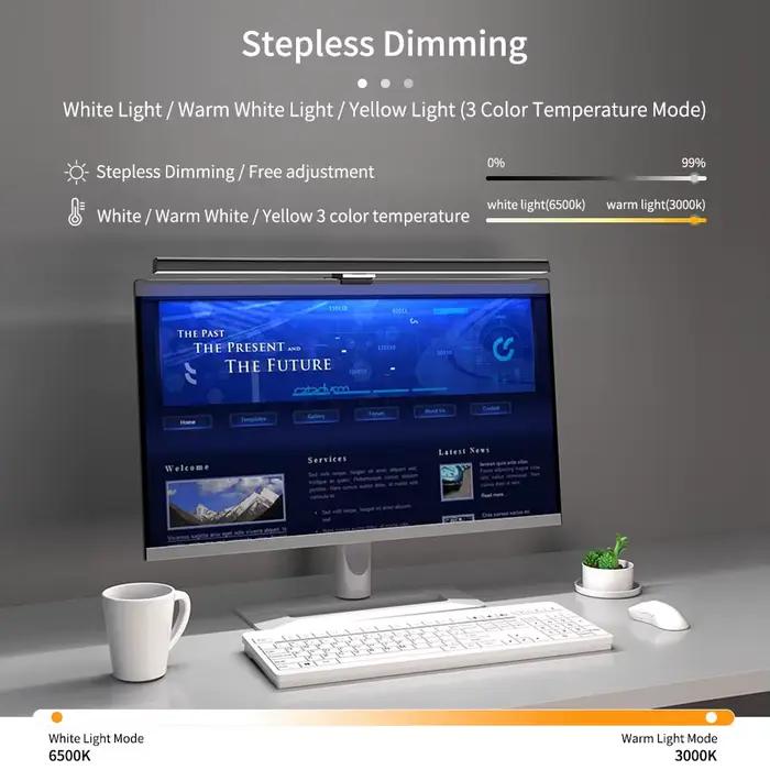 Barre lumineuse pour moniteur d'ordinateur, lampe de bureau USB, lumière de lecture d'étude, lampe d