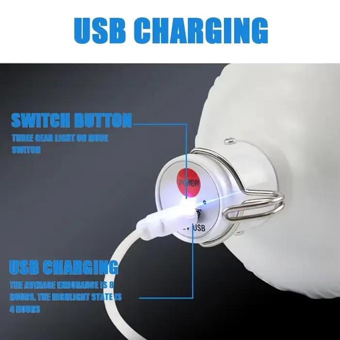 USB Rechargeable Camping lumières lumière LED lanterne Portable ampoule de secours lampe haute puiss