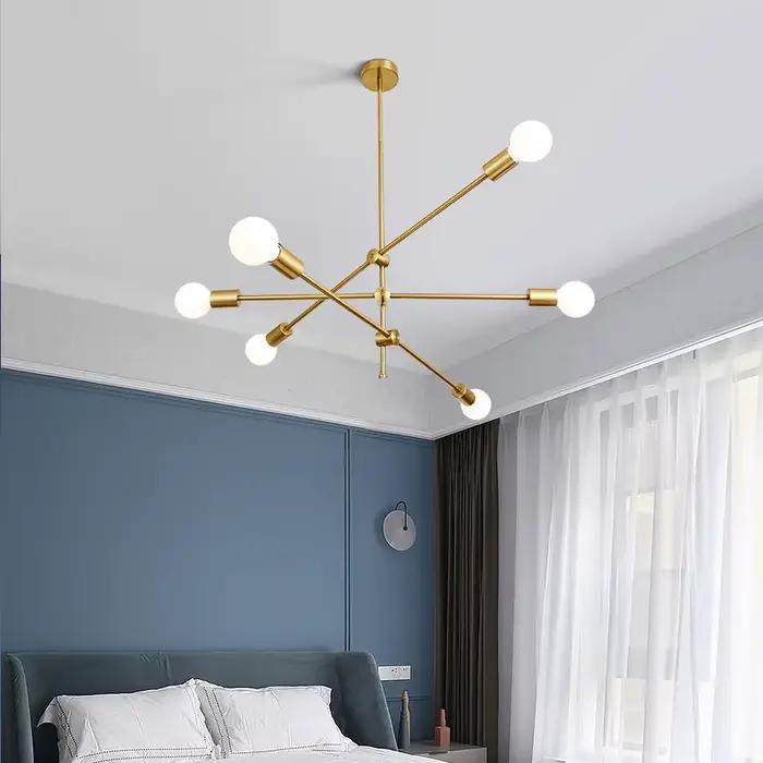 Lustre Led moderne décoration de la maison Luminaires Long pôle conception lampes suspendues salon c