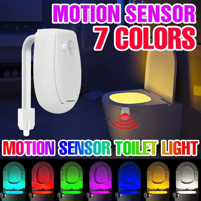 Lampe LED RGB avec capteur de mouvement PIR intelligent, veilleuse pour siège de toilette, étanche,