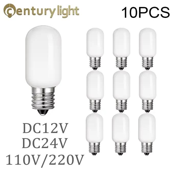 Ampoule Led laiteuse Vintage T20 DC12V 24V, Mini lampe à Tube de nuit basse tension 1W 2700K E12 E14