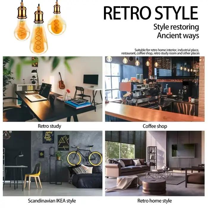 Lampes rétro Vintage 4W 2200K, ampoule à Filament LED en spirale A60 ST64 G95 G125, éclairage décora