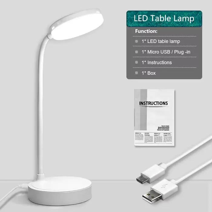 Lampe de table flexible à pince, LED rechargeable, protection des yeux, lampe de bureau à double têt