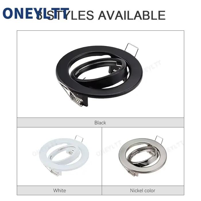 Blanc/noir LED projecteurs cadre réglable Downlight LED supports découpe 70mm pour MR16 GU10 porte-a