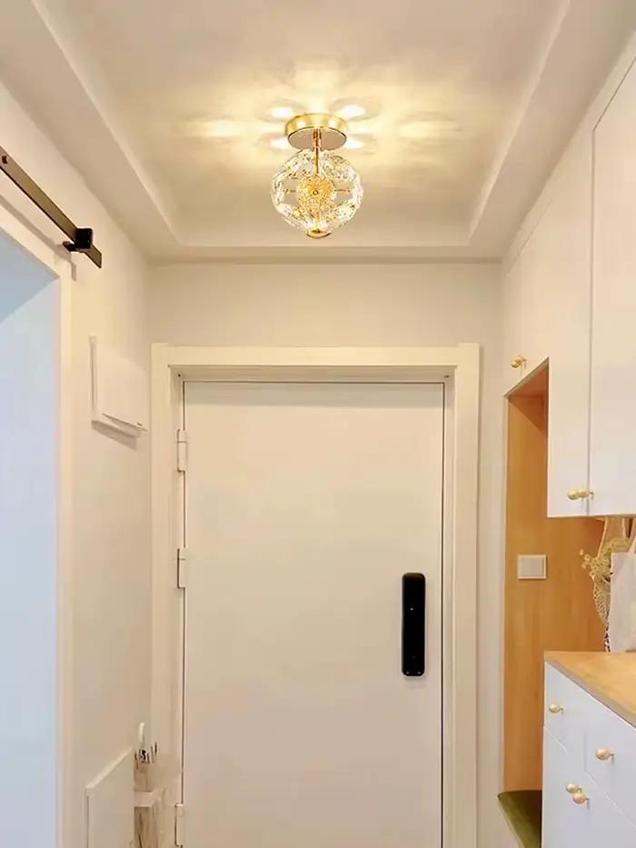 Moderne K9 pur cristal chevet petit lustre lumière luxe cristal applique couloir plafonnier barre dé