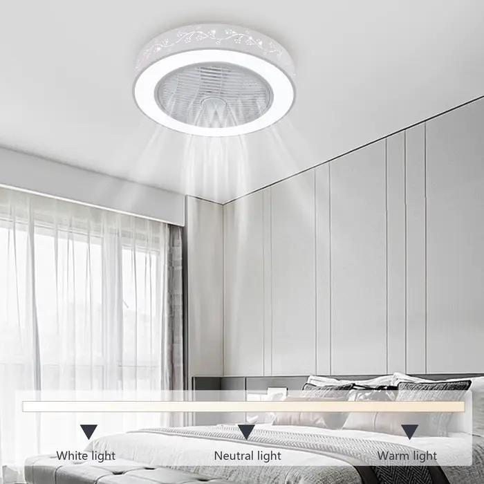 LOYALHEARTD-Plafonnier à Intensité Réglable avec Ventilateur, Luminaire Décoratif de Plafond avec Té