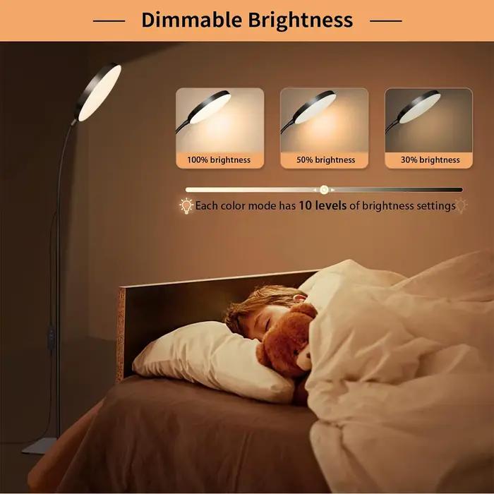 Lampadaire LED lampe de lecture variable avec col de cygne Flexible Table à intensité variable ou la