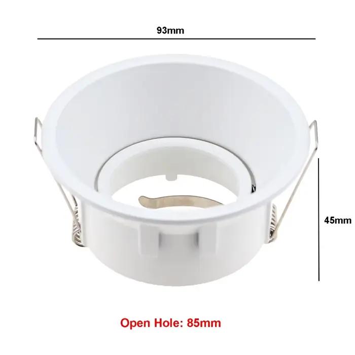 Plafonnier LED rond ou carré encastrable, cadre réglable, luminaire MR16 GU10 blanc/noir