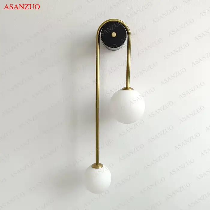 ASANZUO boule de verre abat-jour applique or décor à la maison salon chambre applique murale verre é