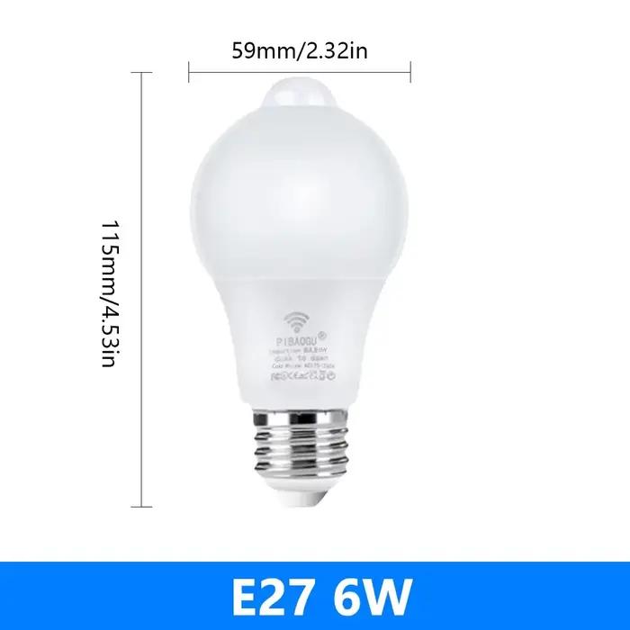 Ampoule LED avec capteur de mouvement PIR E27, 2 pièces, AC220V 6W 9W 12W 15W 18W 20W, veilleuse mar